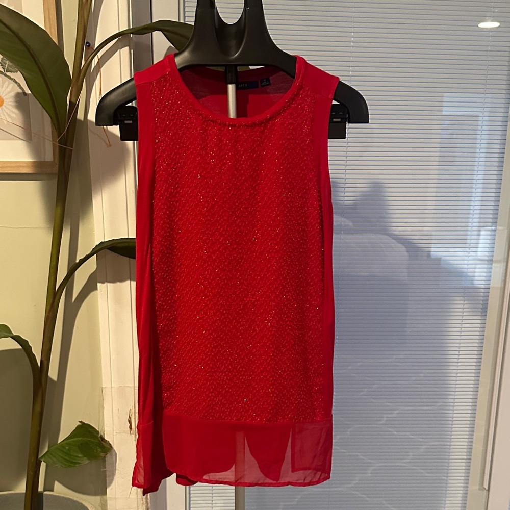 3/$12 if bundled Elegant Red Sleeveless Top